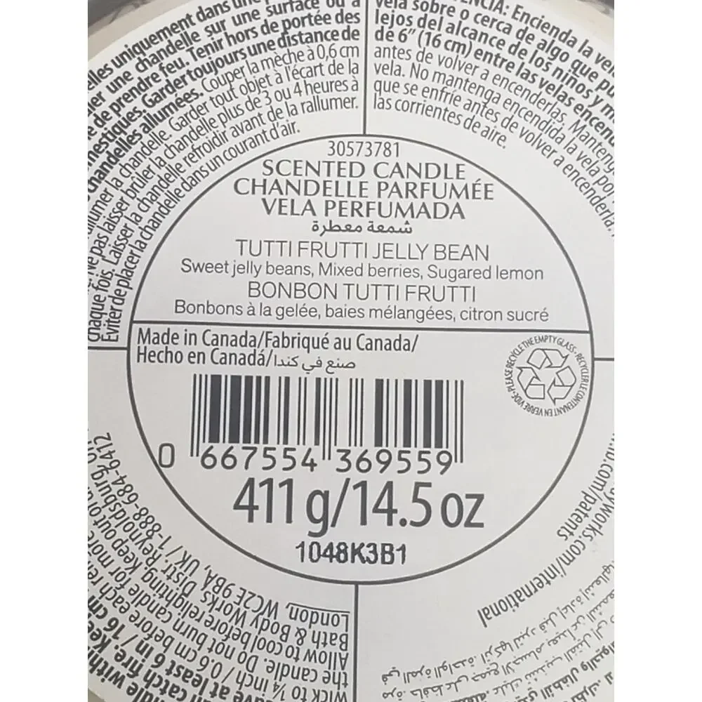 BBW Happy Easter Tutti Frutti Candy Foaming Hand Soap 3 Wick Candle & Accessory